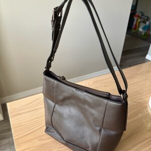 Calvin Klein Brown Leather Shoulder Bag
